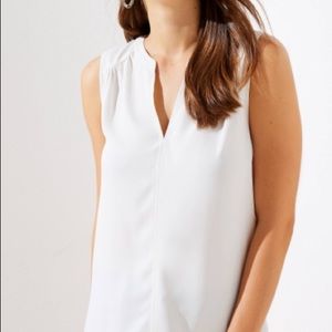LOFT white sleeveless blouse
